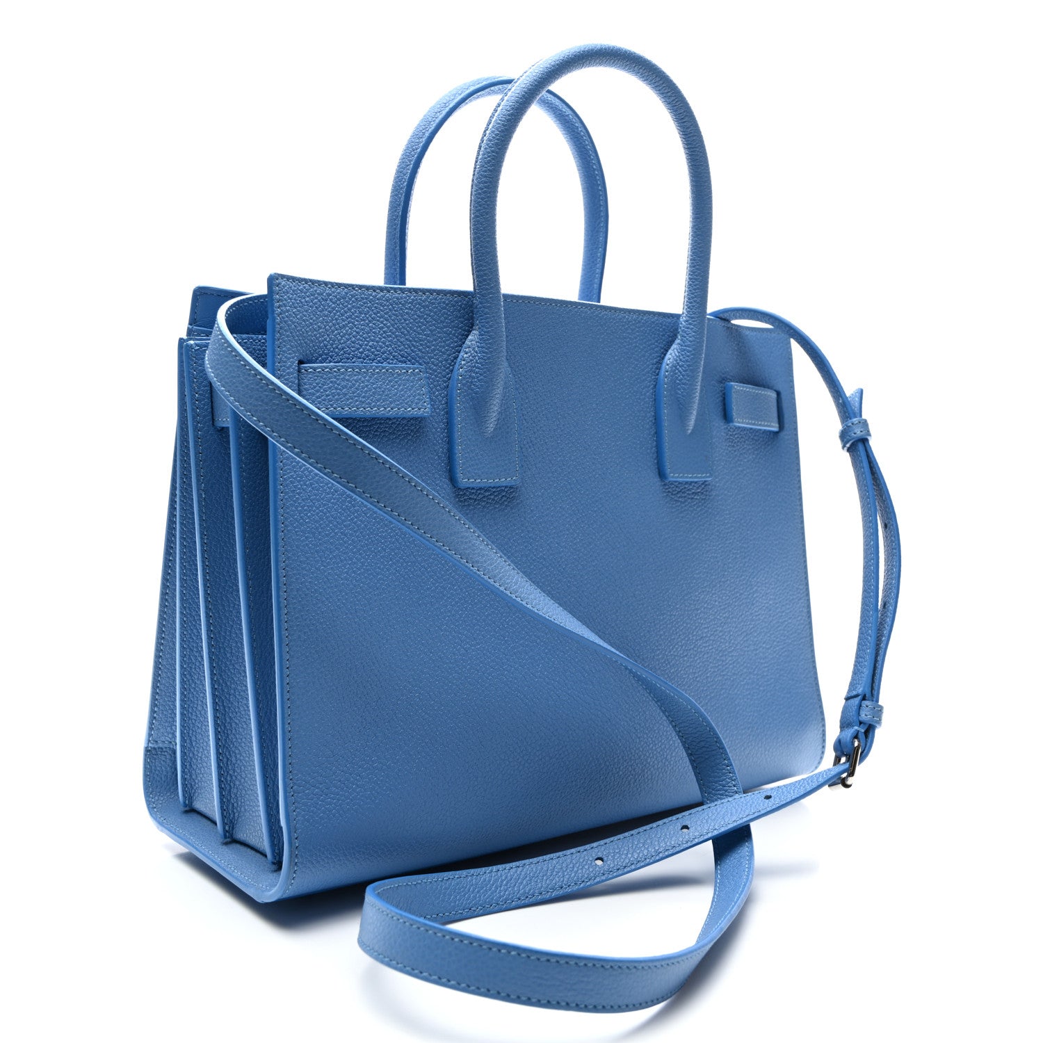 Saint Laurent Grained Calfskin Baby Sac De Jour Blue Clair 3 of 10