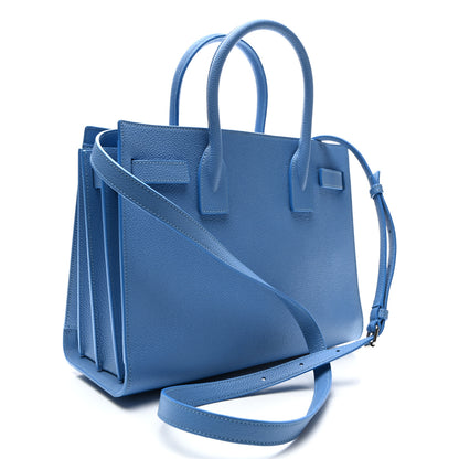 Saint Laurent Grained Calfskin Baby Sac De Jour Blue Clair 3 of 10