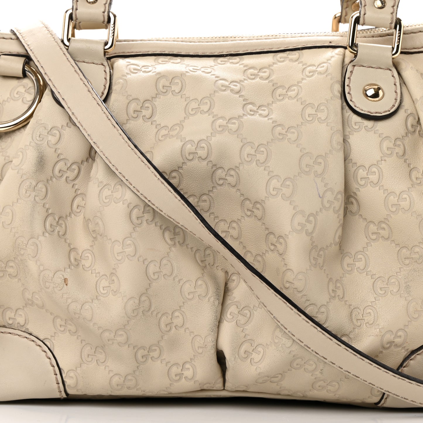 Guccissima Medium Sukey Top Handle Bag White