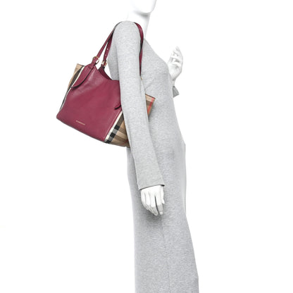 Burberry Grainy Calfskin House Check Small Canterbury Berry Pink 2 of 9