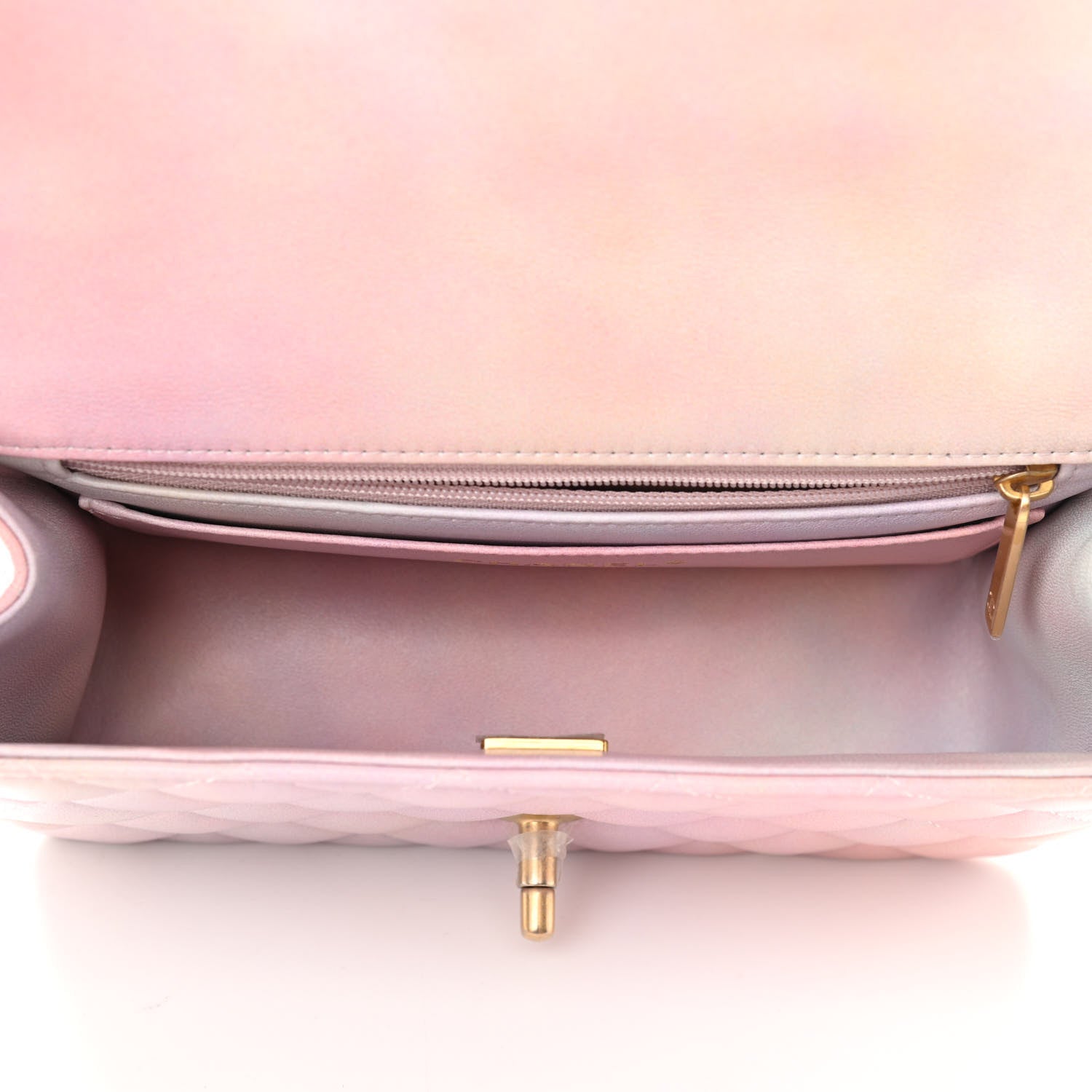 Chanel Lambskin Quilted Ombre Mini Top Handle Rectangular Flap Pink Multicolor 5 of 11