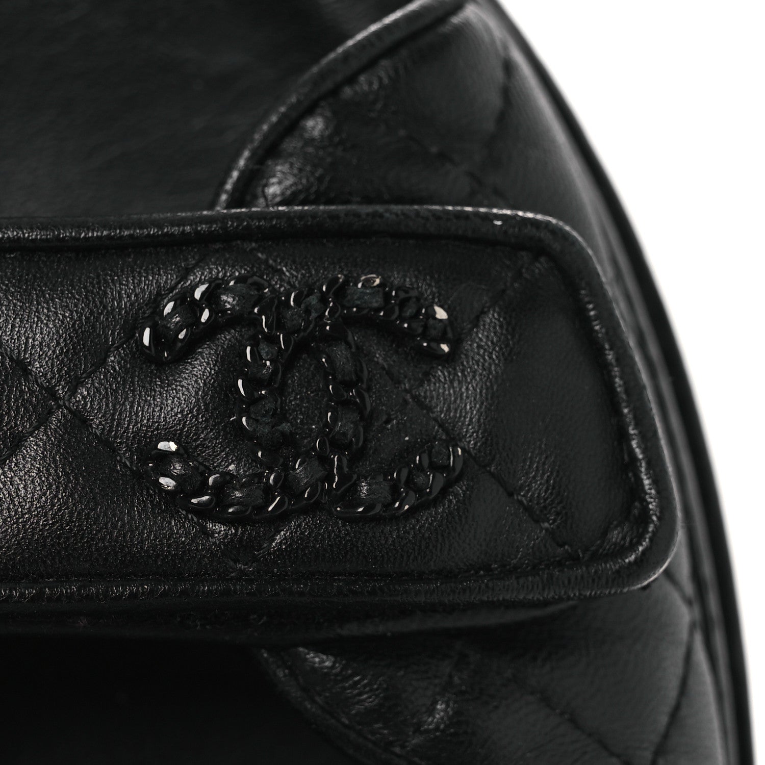 Chanel Lambskin Quilted Velcro Dad Sandals 38.5 So Black 14 of 15