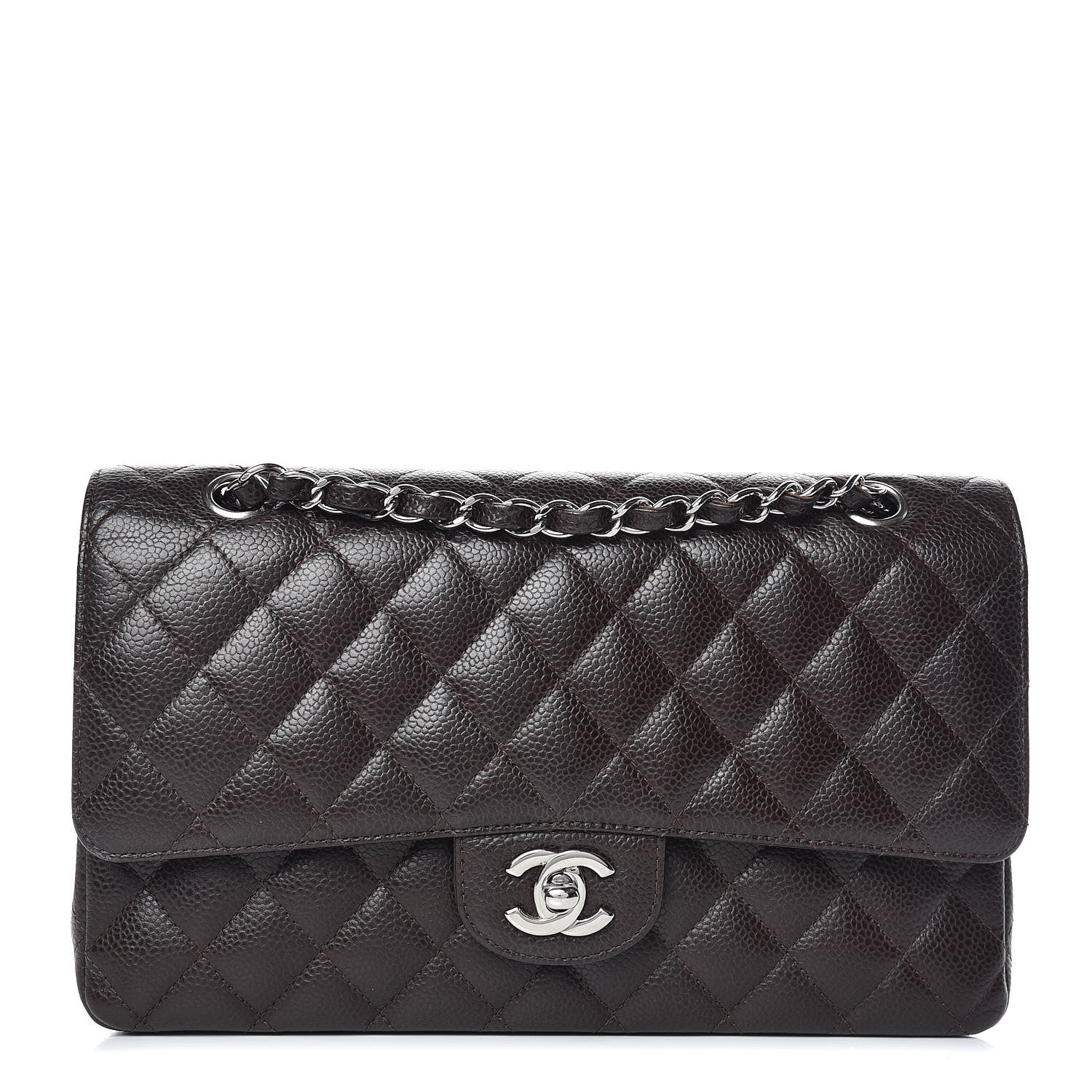 Chanel Caviar Quilted Medium Double Flap Brown 1 of 12