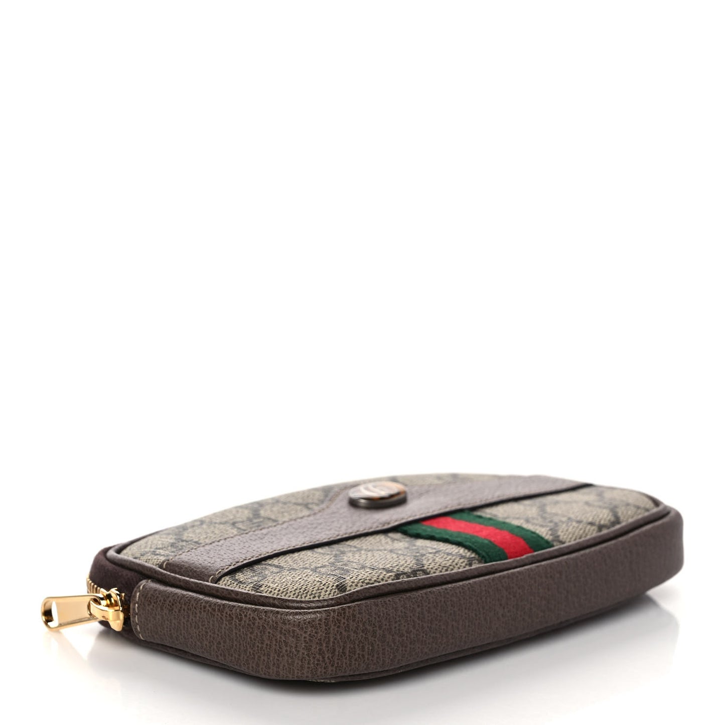 GG Supreme Monogram Ophidia Belted iPhone Case 95 38 Dark Brown