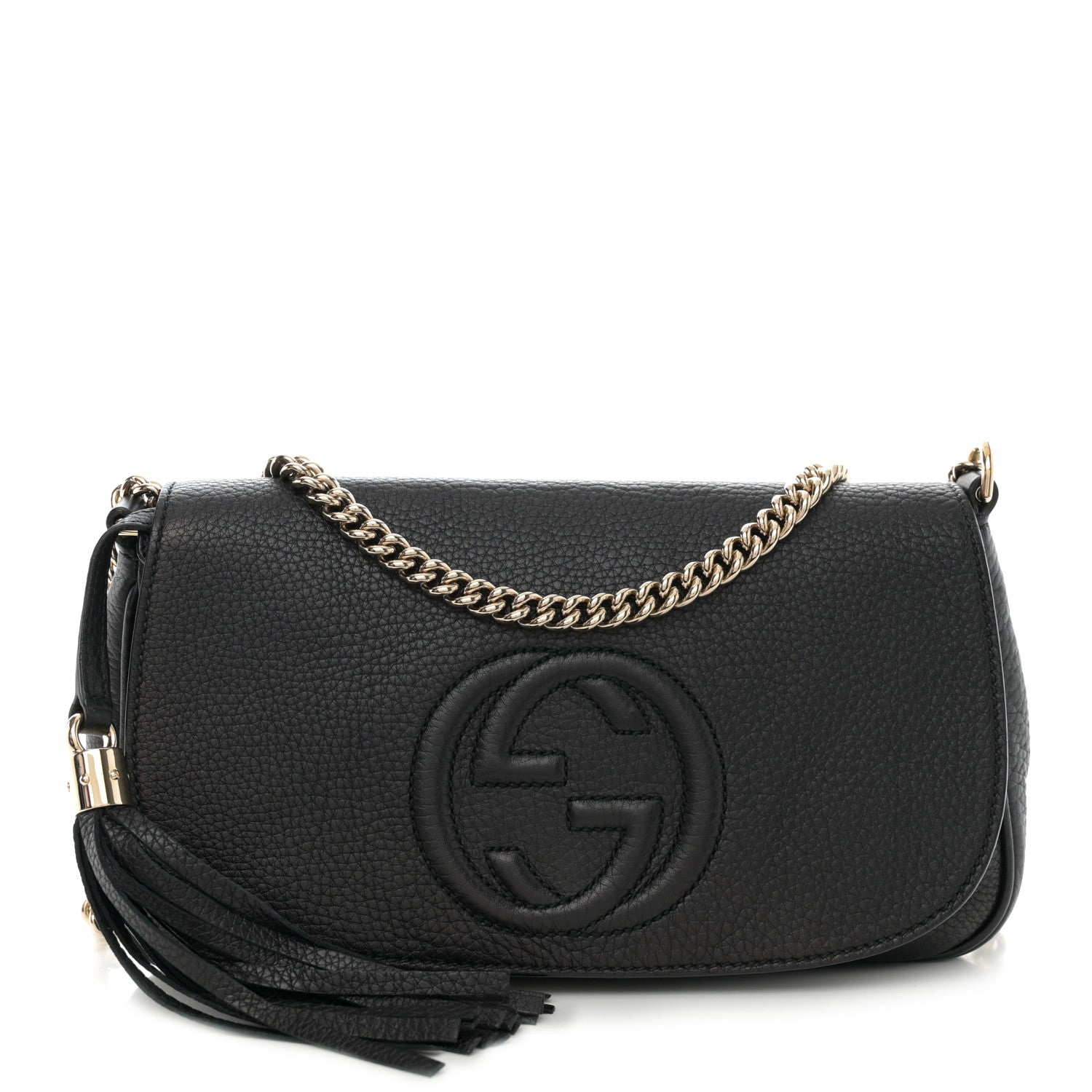 Gucci Pebbled Calfskin Medium Soho Flap Crossbody Black 1 of 10