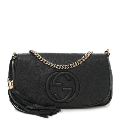 Gucci Pebbled Calfskin Medium Soho Flap Crossbody Black 1 of 10