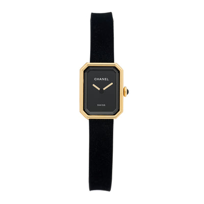 Chanel 18K Yellow Gold Titanium Rubber 20mm Premiere Ribbon Quartz Watch 1 of 5