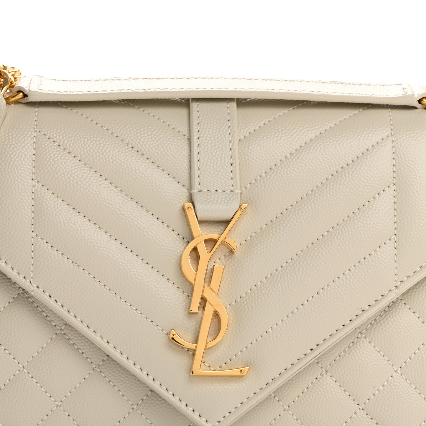 Grain De Poudre Textured Mixed Matelasse Medium Triquilt Monogram Satchel Crema Soft