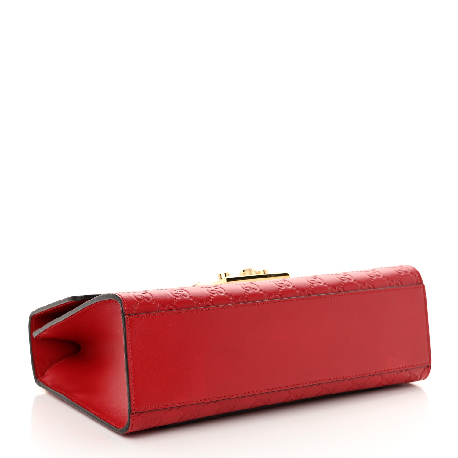 Gucci Guccissima Medium Padlock Shoulder Bag Hibiscus Red 4 of 13