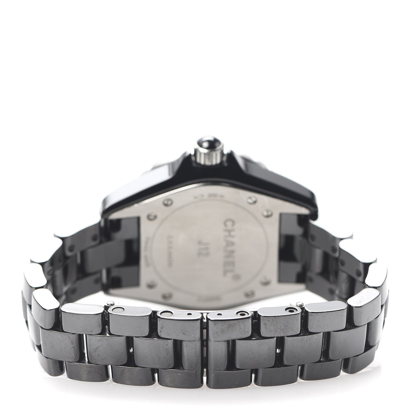 Stainless Steel Ceramic Diamond 33mm J12 Quartz Watch Black
