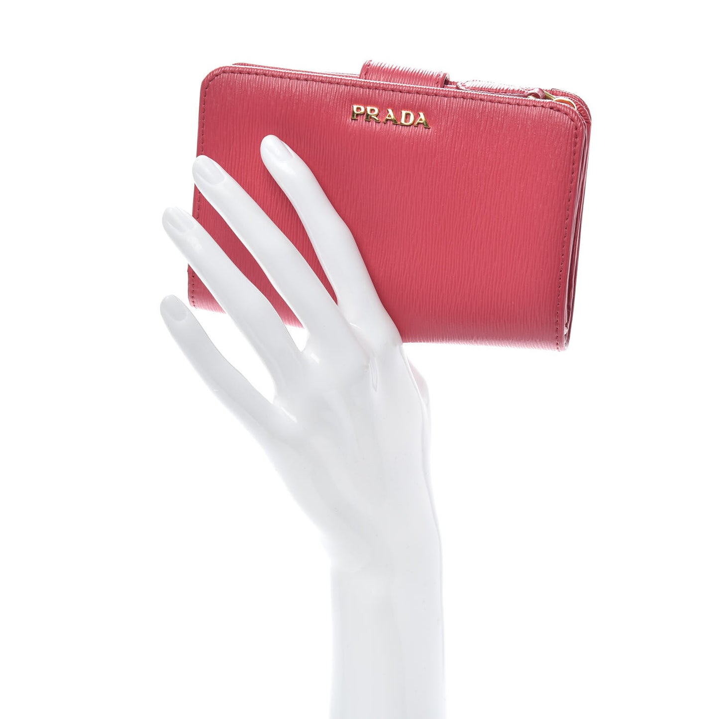 Vitello Move Bi-Color Compact Wallet Peonia Geranio