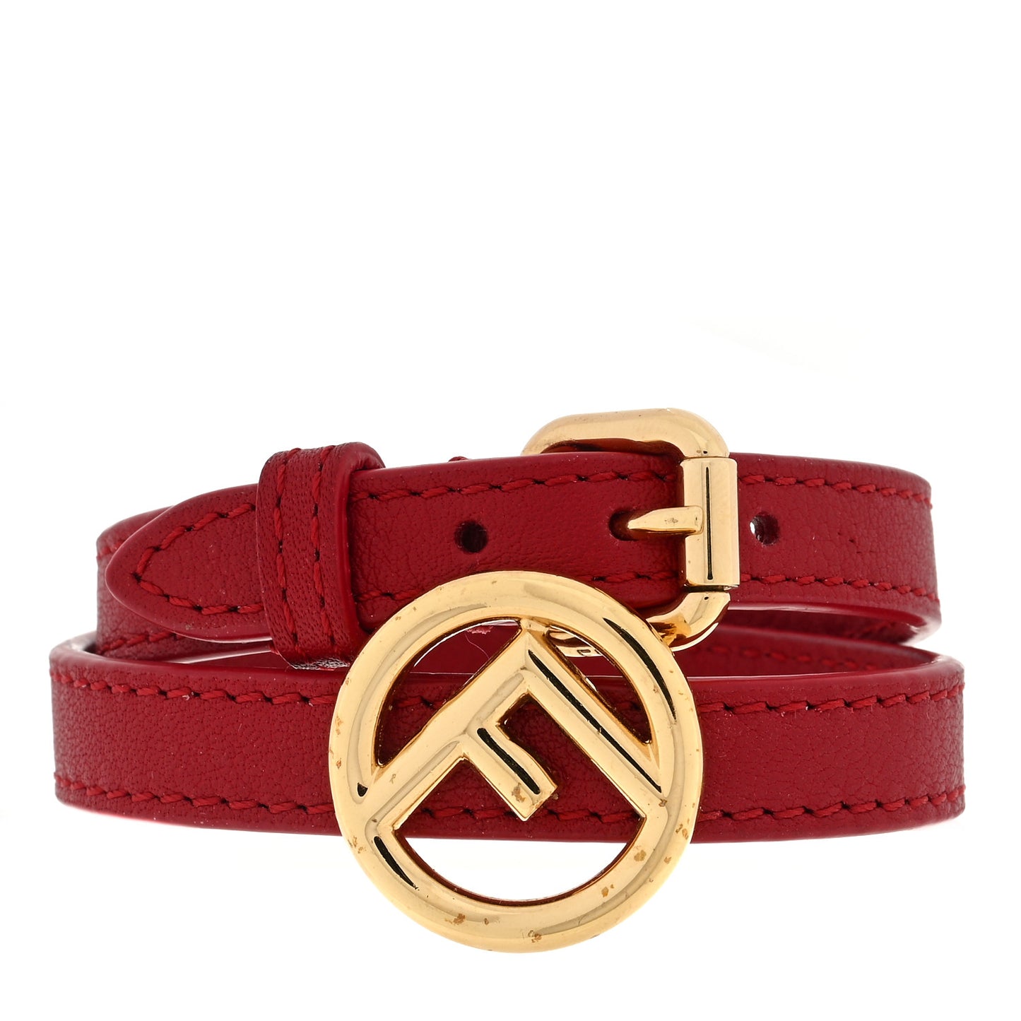 Calfskin F is Fendi Belt Bracelet Red