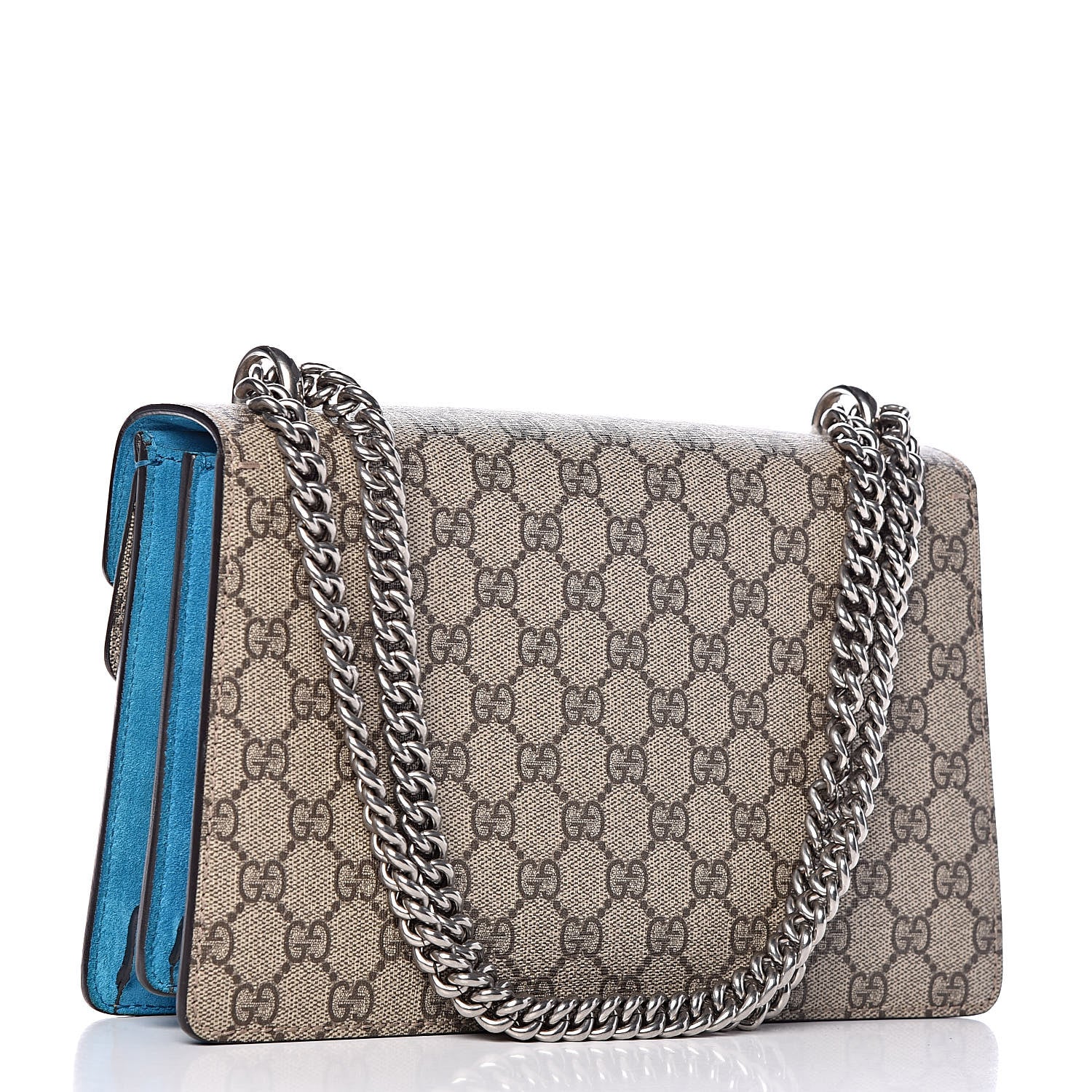 Gucci GG Supreme Monogram Small Dionysus Shoulder Bag Bright Turquoise 3 of 11