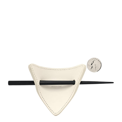 Prada City Calfskin Hair Clip White 2 of 3
