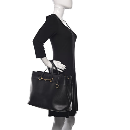 Gucci Textured Calfskin Large Bright Bit Tote Black 2 of 16