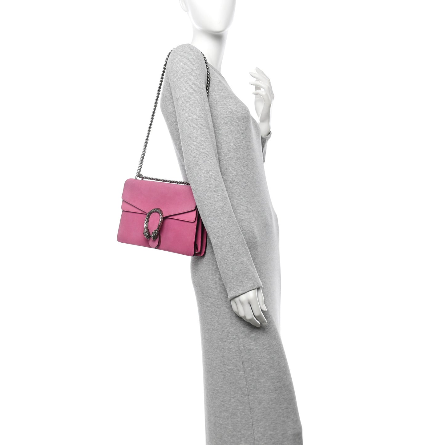 Suede Cudu Vitello Velvet Small Dionysus Shoulder Bag Pink Tropical Flower