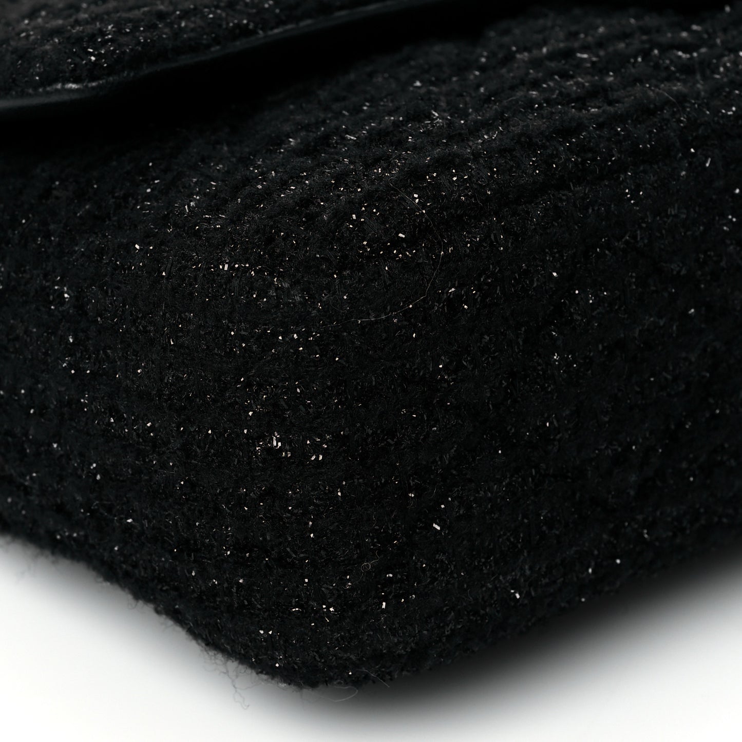 Tweed Quilted Medium Crystal CC Single Flap Black