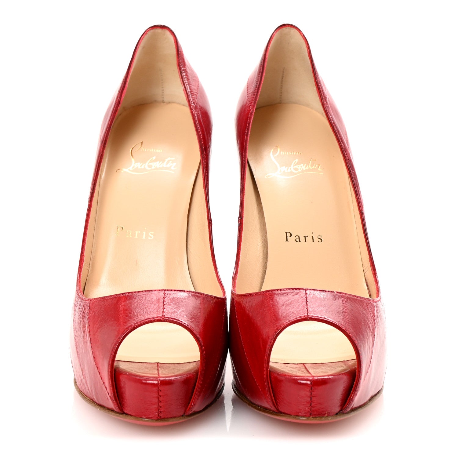 Christian Louboutin Eel New Very Prive 120 Pumps 37.5 Red 3 of 9