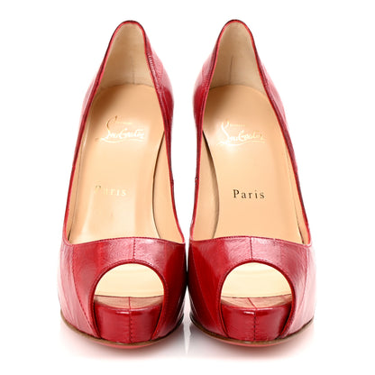 Christian Louboutin Eel New Very Prive 120 Pumps 37.5 Red 3 of 9