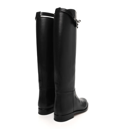 Hermes Box Kelly Jumping Boots 36.5 Black 4 of 8