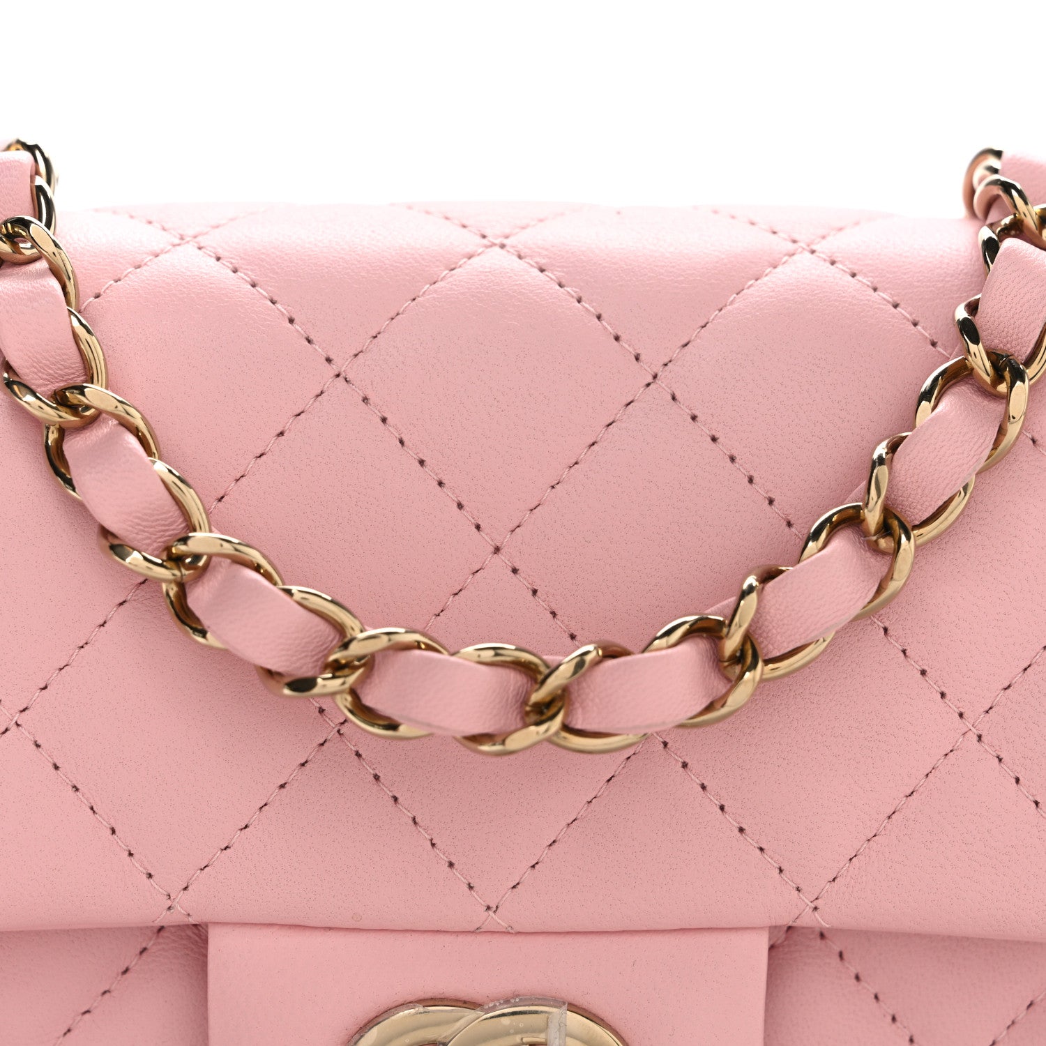 Chanel Lambskin Quilted Mini Rectangular Flap Pink 8 of 10