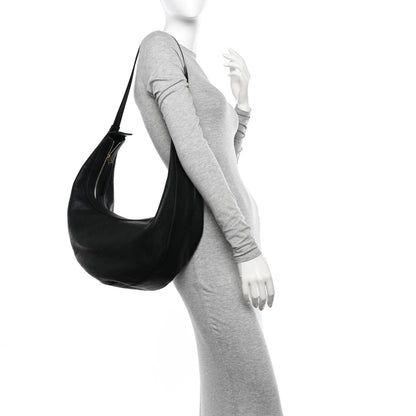 Khaite Pebbled Calfskin Augustina Hobo Black 2 of 11
