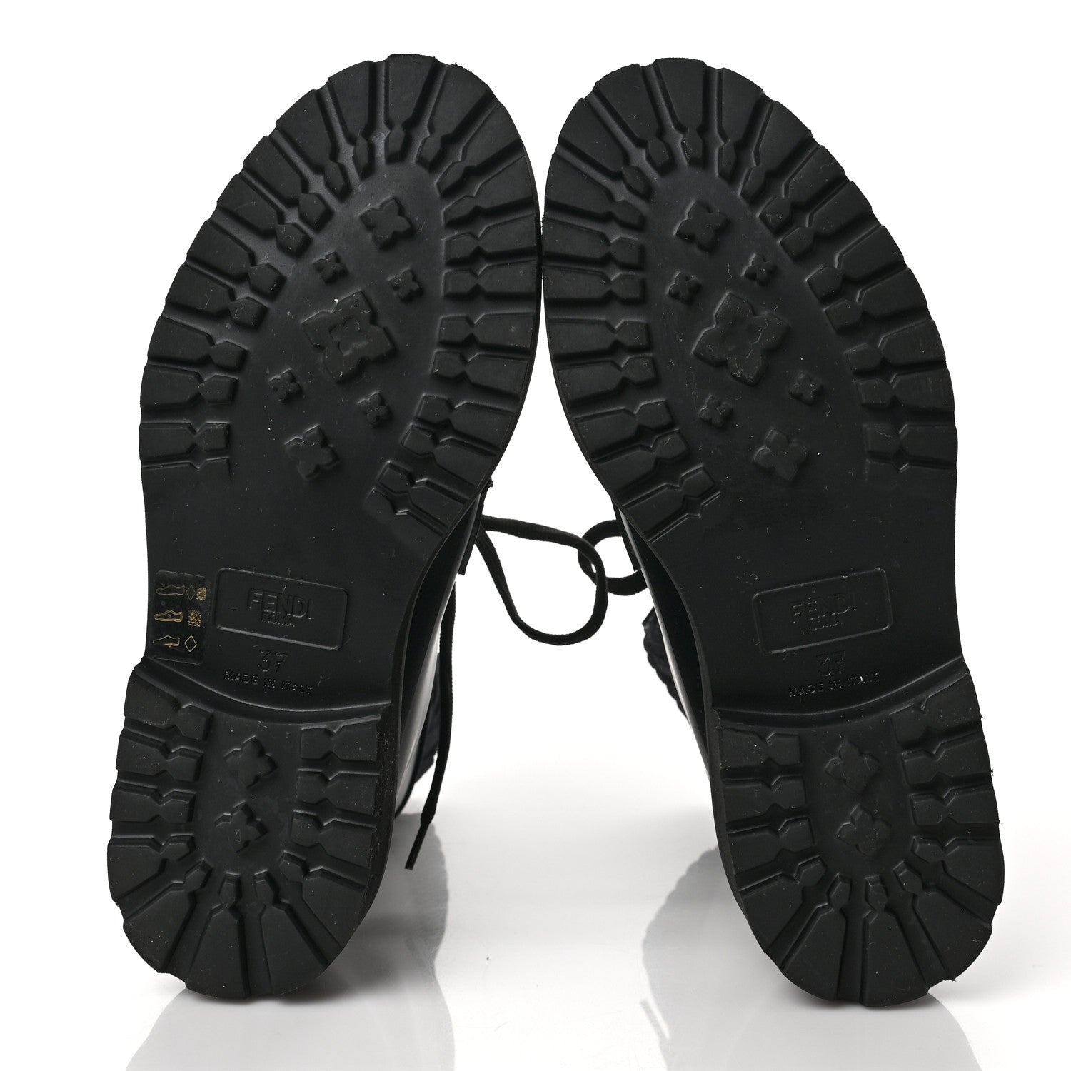 Fendi PVC FF Sock Rockoko Combat Boots 37 Black 5 of 8
