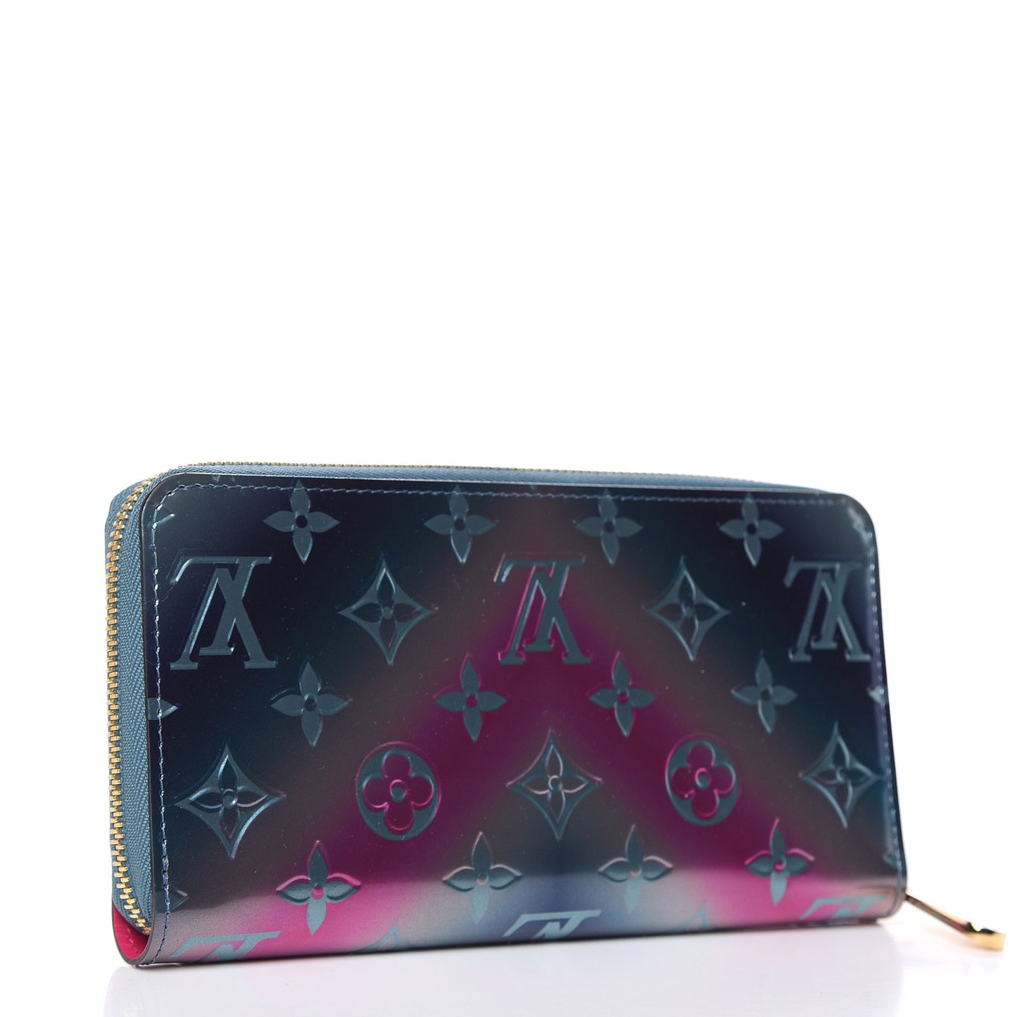 Metallic Vernis Degrade Zippy Wallet Blue Pink