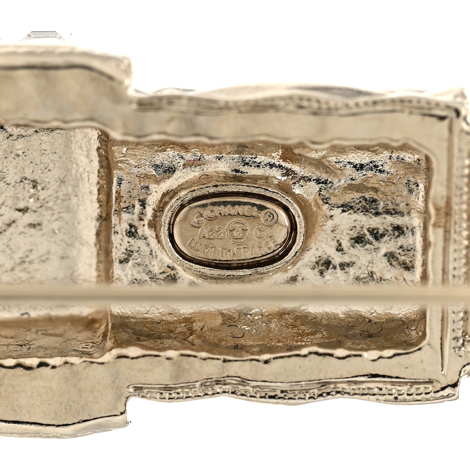 Chanel Metal Strass Pearl Lipstick Brooch Pink Gold 3 of 4