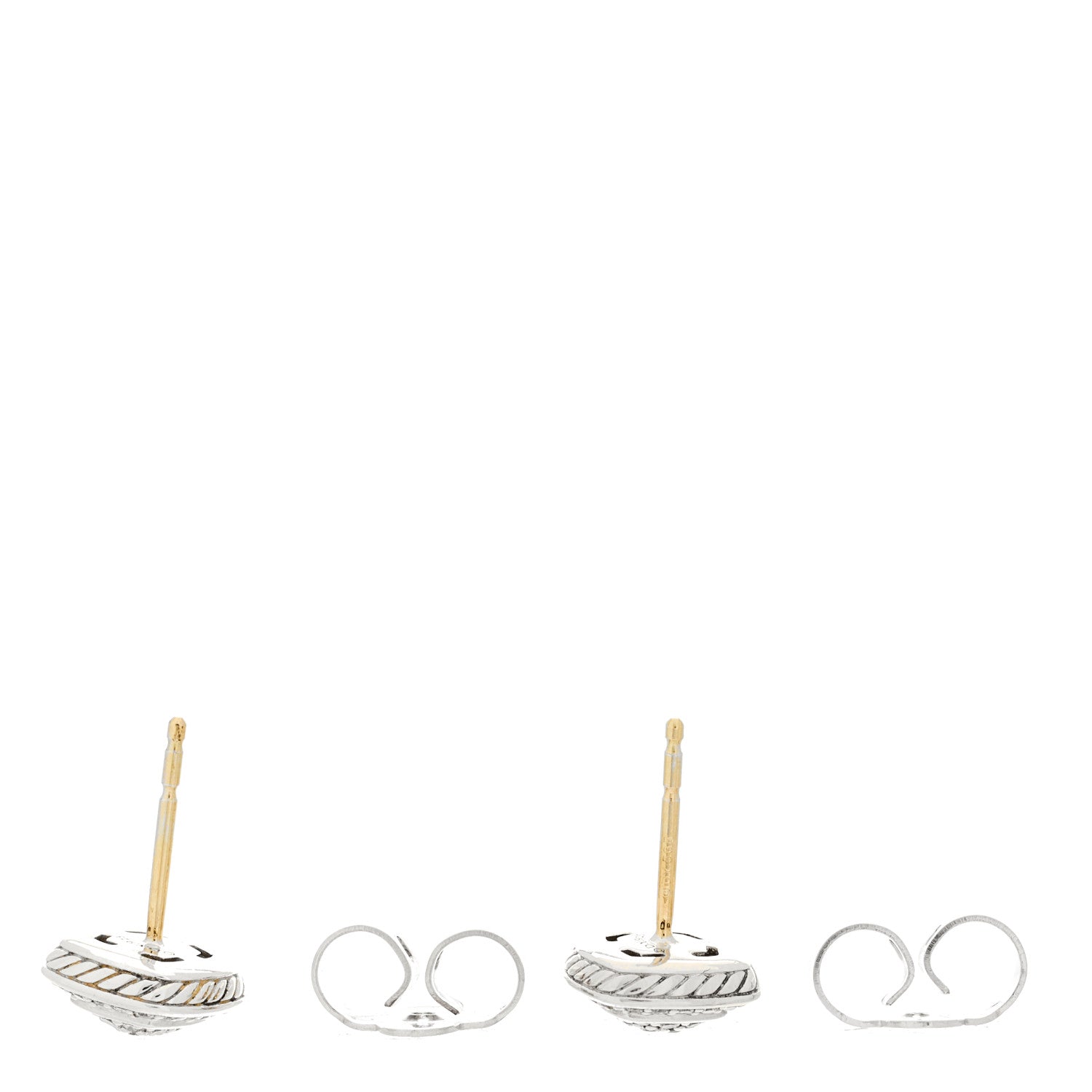 David Yurman Sterling Silver Diamond 7mm Pave Albion Earrings 3 of 5