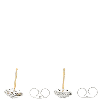 David Yurman Sterling Silver Diamond 7mm Pave Albion Earrings 3 of 5