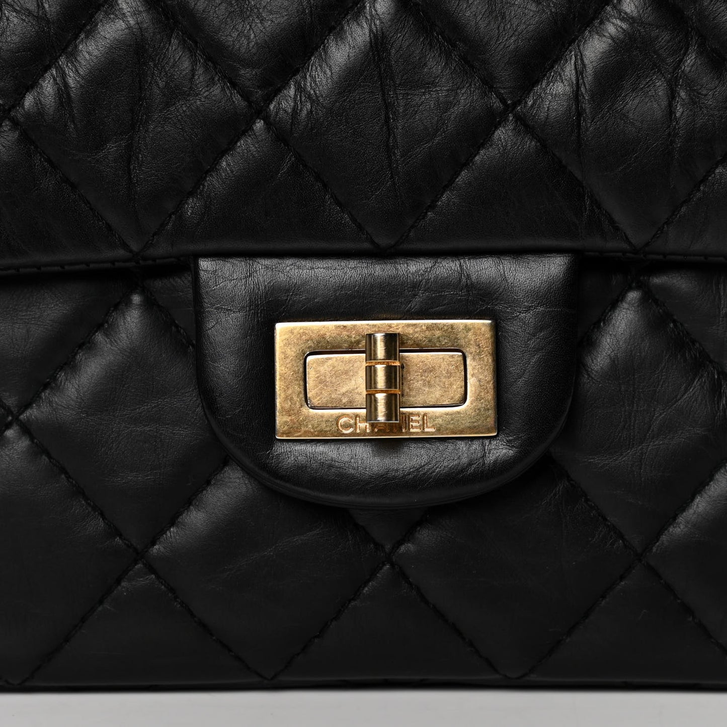 Aged Calfskin Quilted 2.55 Reissue 226 Flap Black