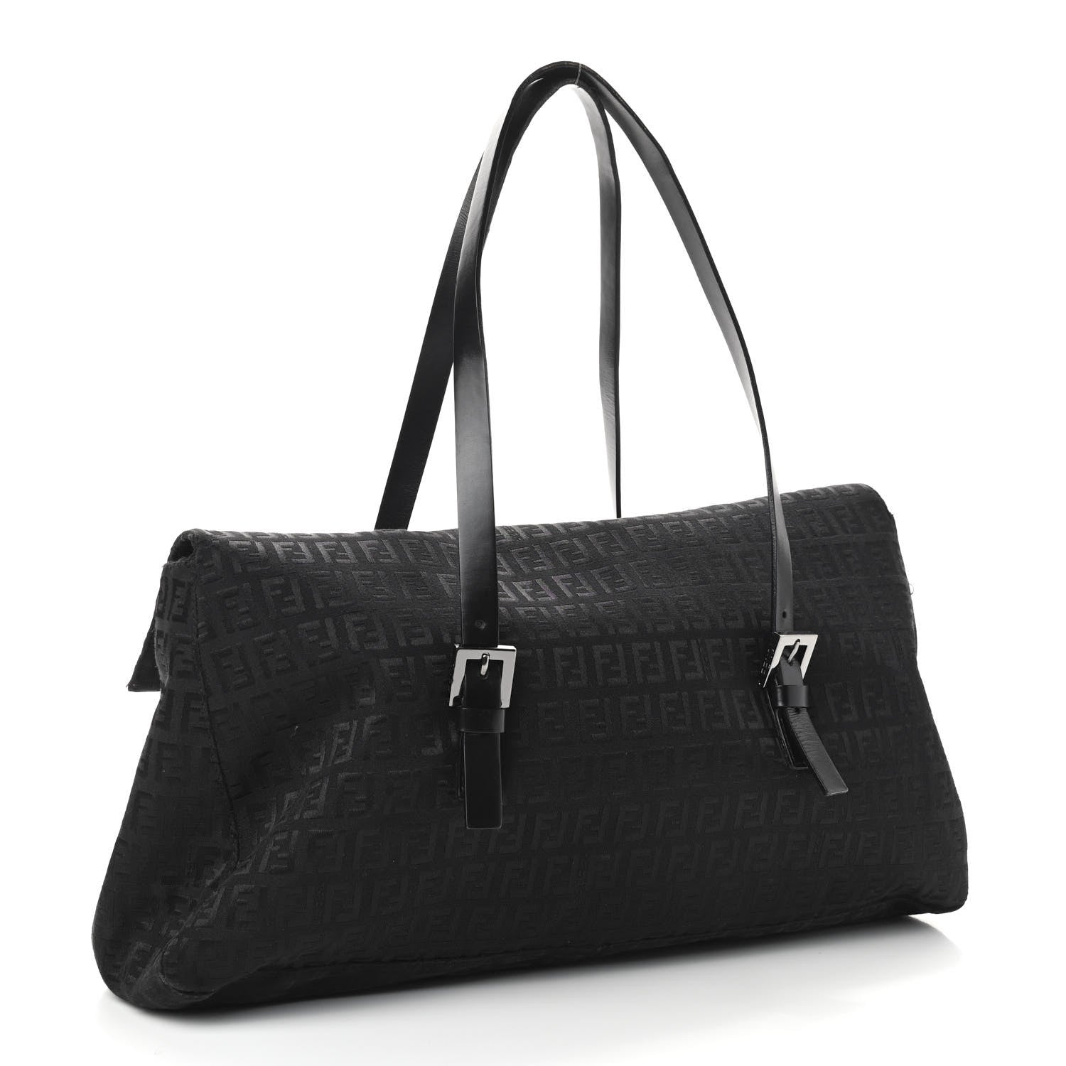 Fendi Zucchino Small Shoulder Bag Black 2 of 8