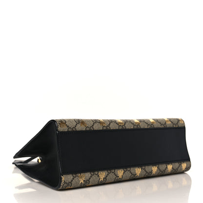 Gucci GG Supreme Monogram Bees Small Padlock Tote Beige Oro Black 4 of 10