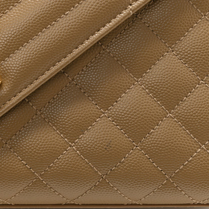 Saint Laurent Grain De Poudre Textured Mixed Matelasse Medium Triquilt Monogram Satchel Dark Latte 10 of 10