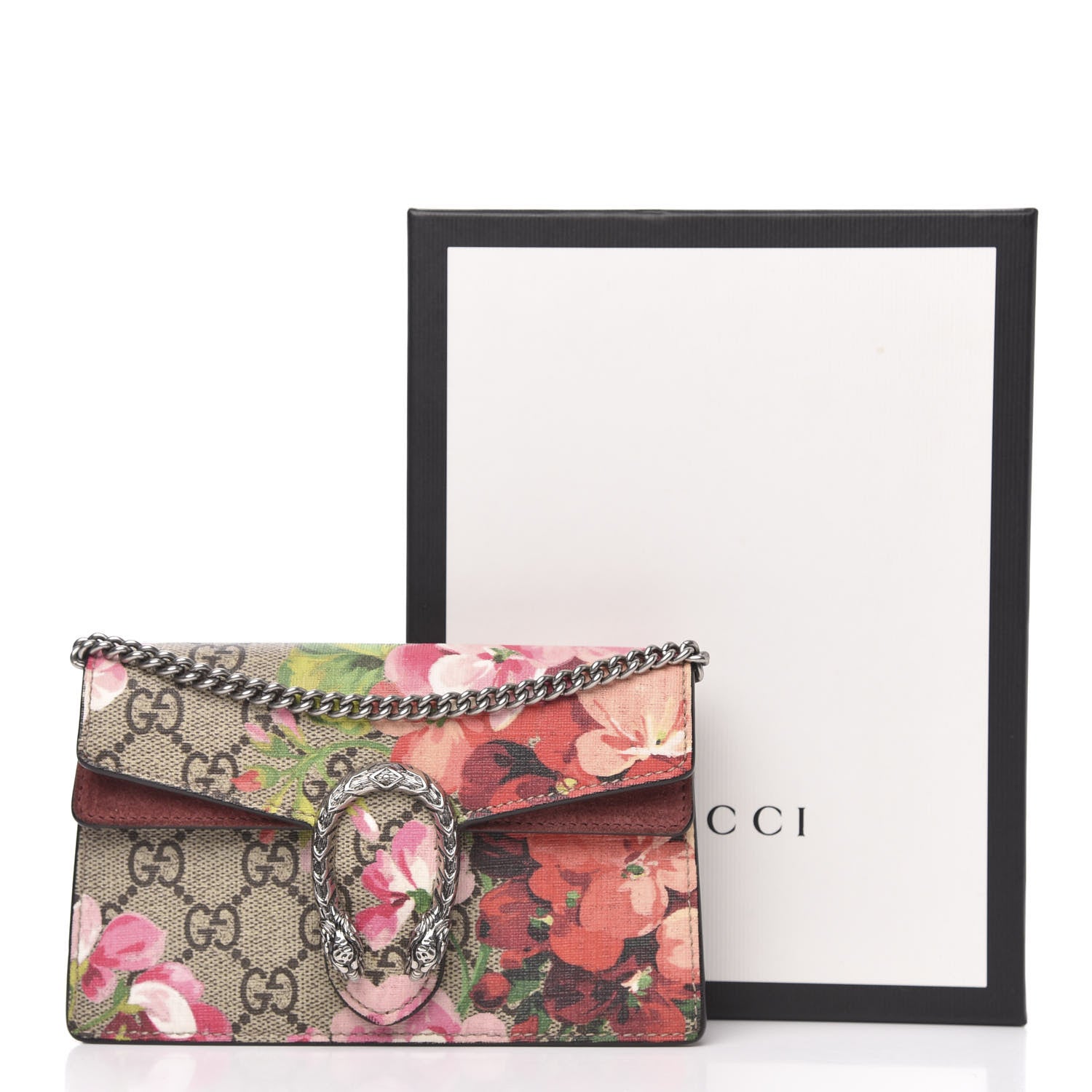 Gucci GG Supreme Monogram Blooms Super Mini Dionysus Shoulder Bag Beige Multicolor Dry Rose 12 of 12