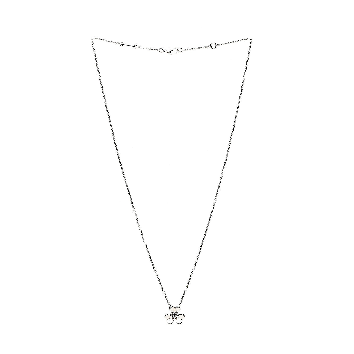 Van Cleef & Arpels 18K White Gold Diamond Mini Frivole Pendant Necklace 2 of 8