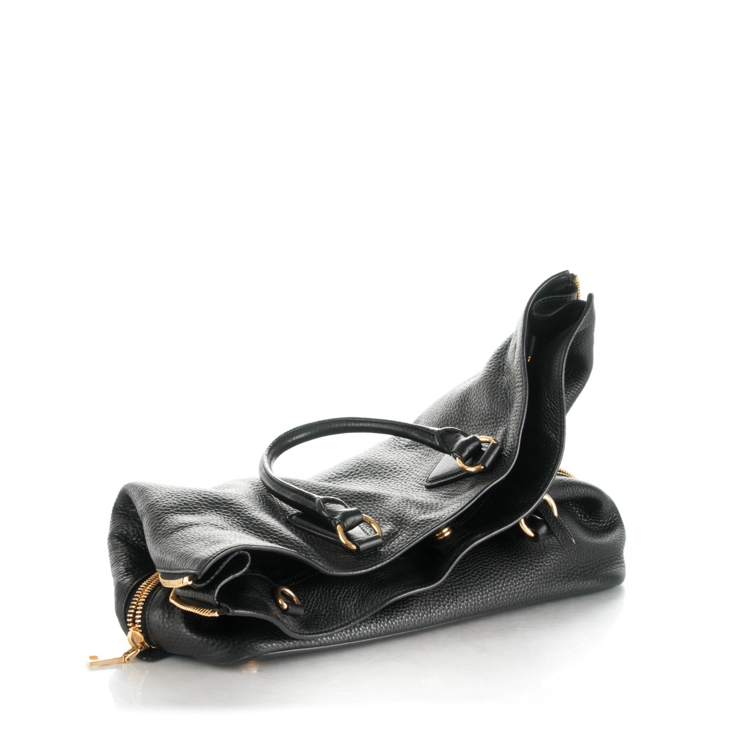 Prada Cervo Deerskin Side Zip Tote Nero Black 12 of 12