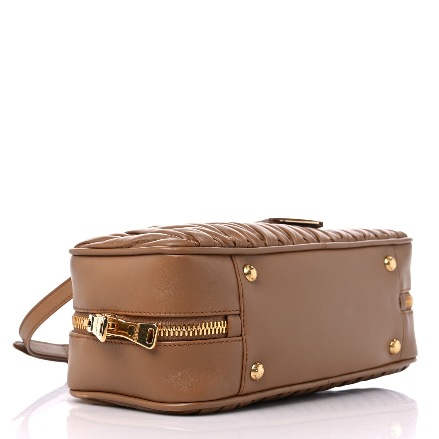 Nappa Matelasse Large Arcadie Top Handle Bag Caramel