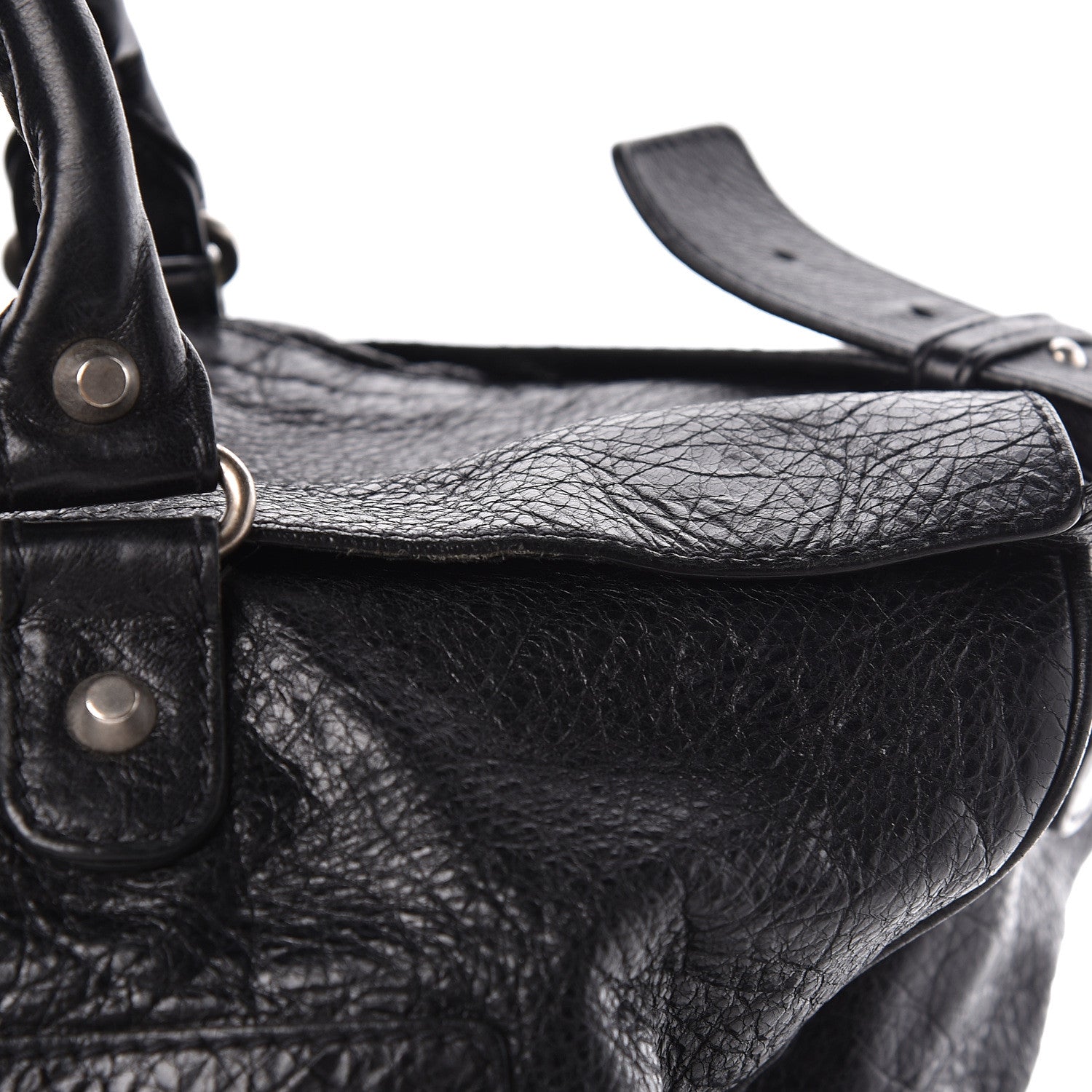 Balenciaga Agneau Classic Hardware S Squash Boston Black 475697