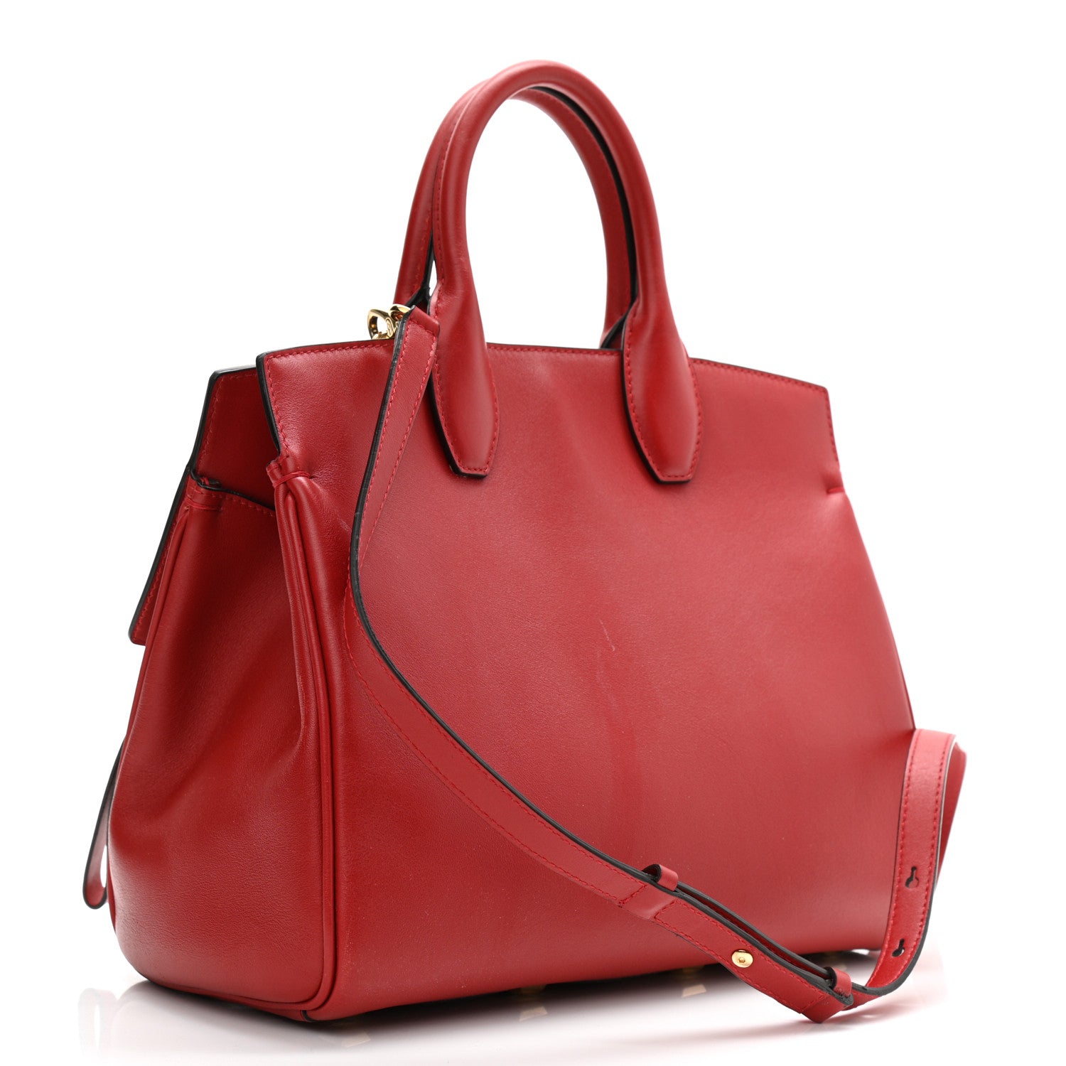 Salvatore Ferragamo Calfskin The Studio Bag Red 4 of 12