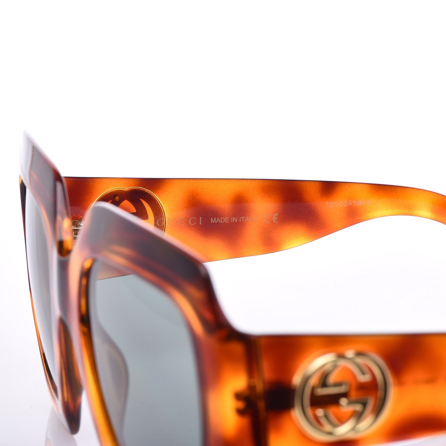 Acetate Square Frame Sunglasses GG0053S Havana
