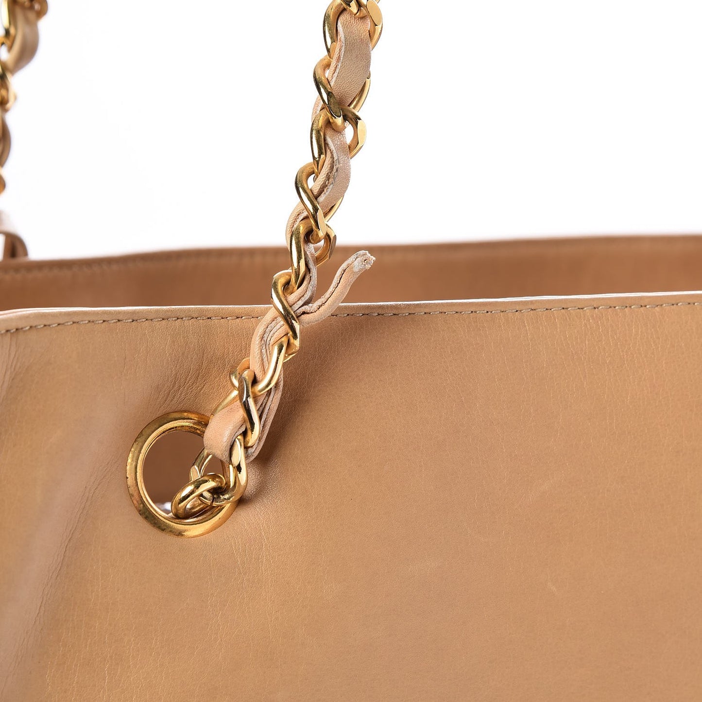 Lambskin Quilted Tote Beige