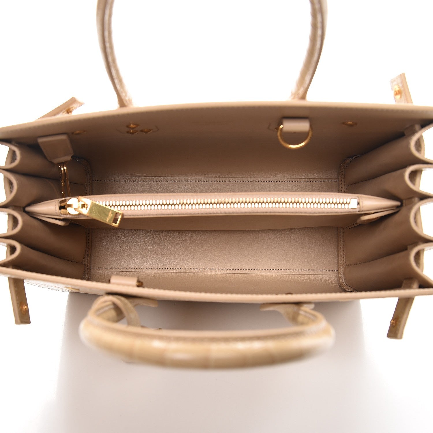 Saint Laurent Calfskin Crocodile Embossed Baby Sac De Jour Nude 5 of 8