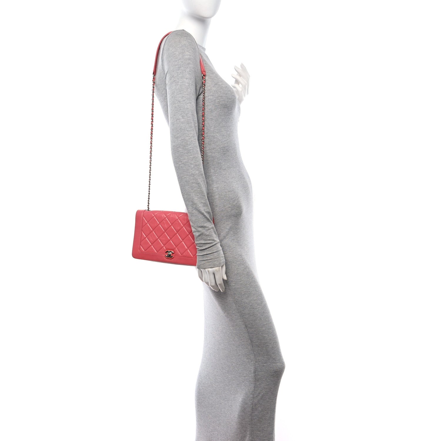 Chanel Crumpled Calfskin Quilted Bi Vintage Small Single Flap Pink 2 of 11