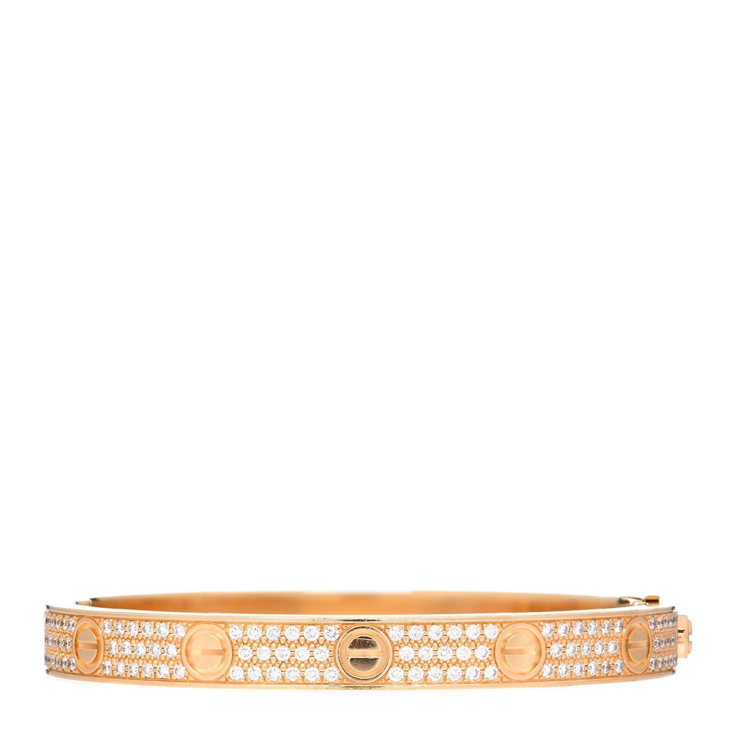 Cartier 18K Yellow Gold Diamond LOVE Paved Bracelet 17 3 of 4