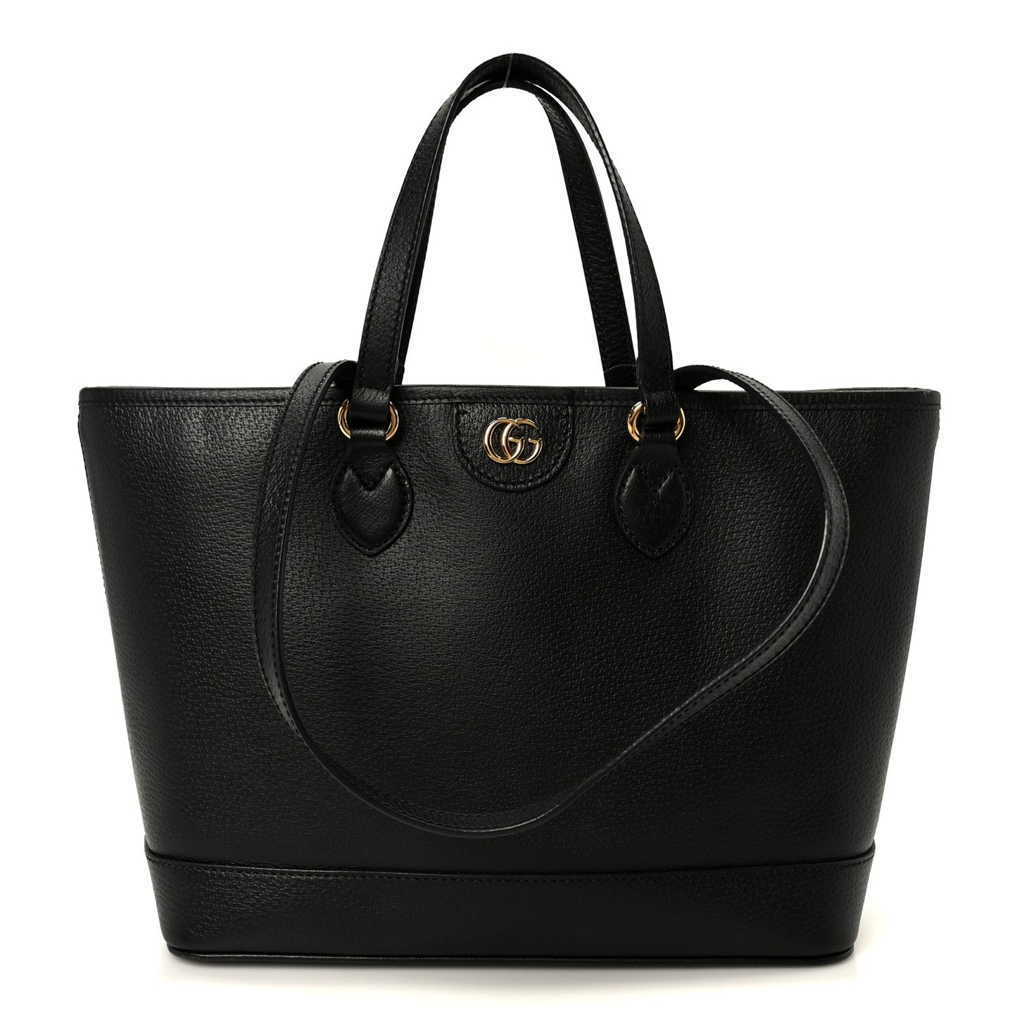 Textured Dollar Calfskin Small Ophidia Shoulder Tote Bag Black