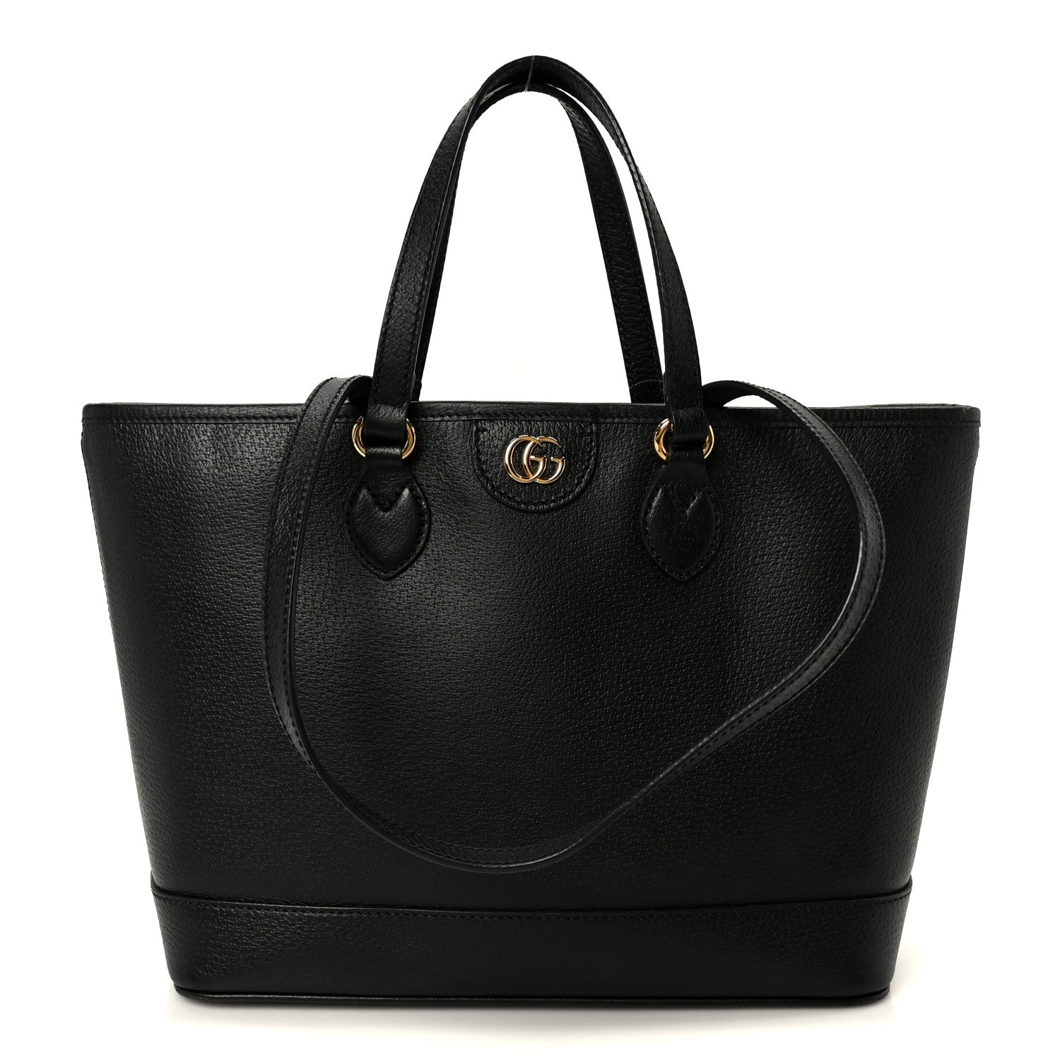 Gucci Textured Dollar Calfskin Small Ophidia Shoulder Tote Bag Black 1 of 10