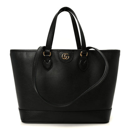 Gucci Textured Dollar Calfskin Small Ophidia Shoulder Tote Bag Black 1 of 10