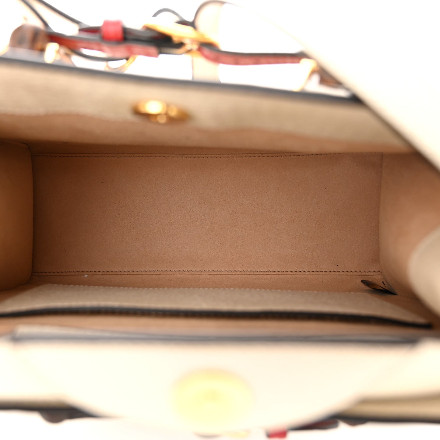 Textured Dollar Calfskin Web Small Diana Tote Bag Mystic White